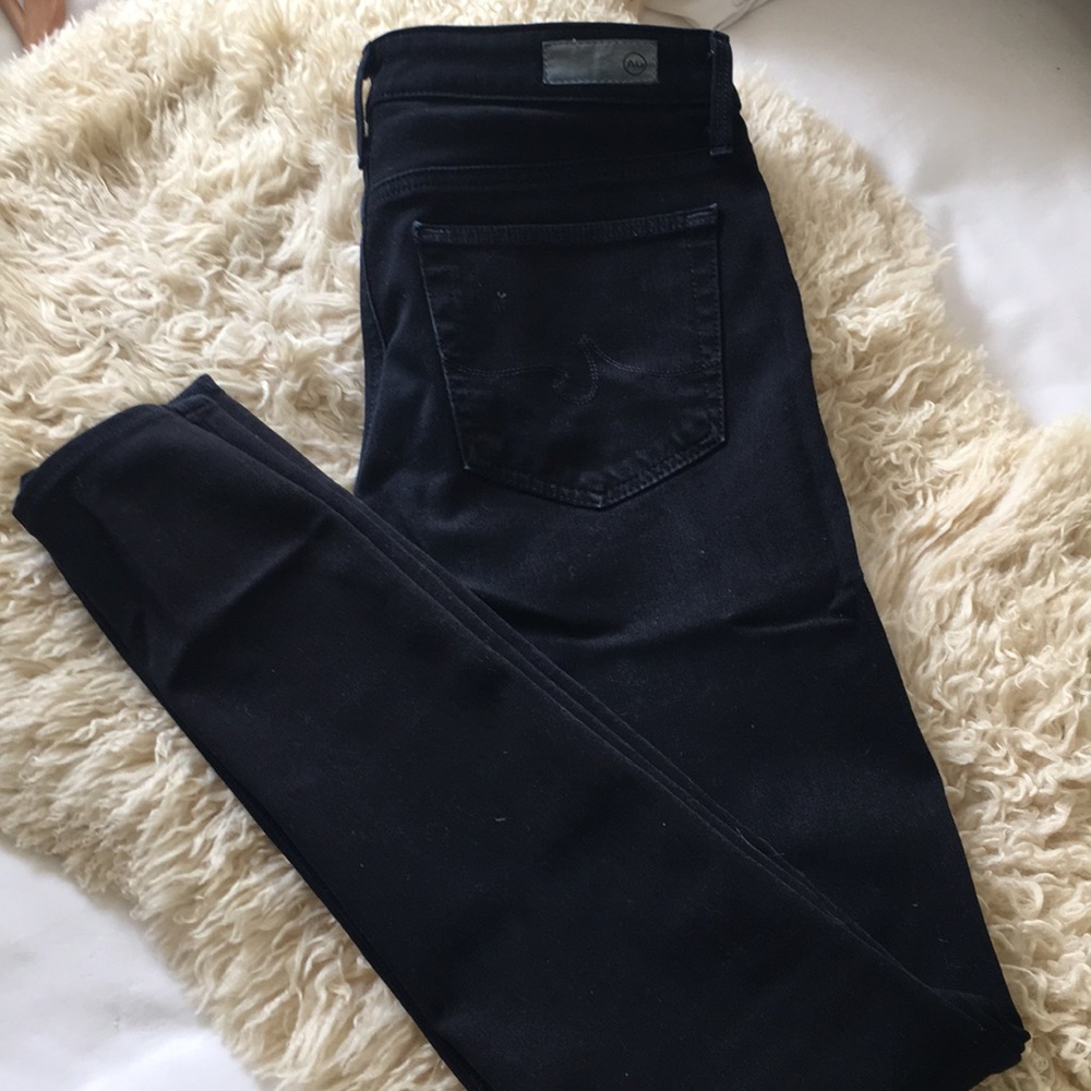 AG high waisted black skinny jeans